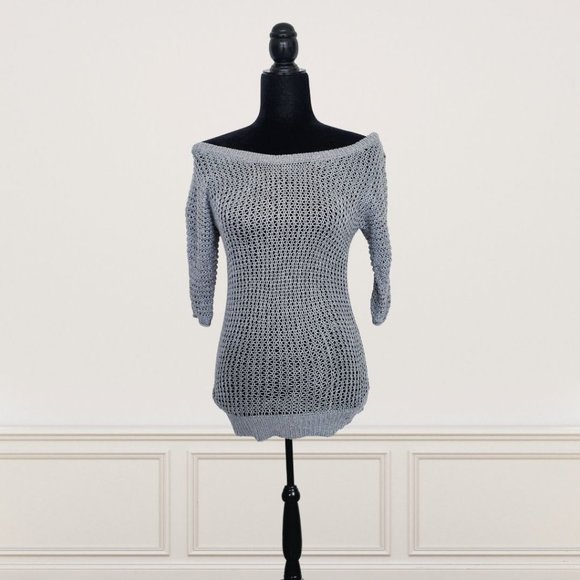 Blue / Gray Hollister Women Pullover Off-Shoulder Sweater / Knitwear - Picture 1 of 5